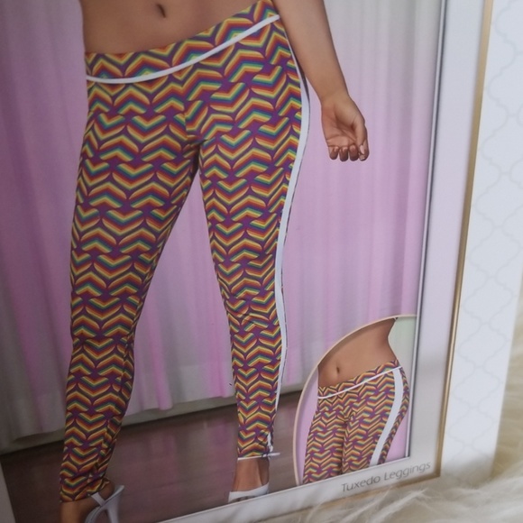 Exposed PRIDE Tuxedo Leggings S/M Curve Hugging - Picture 3 of 8